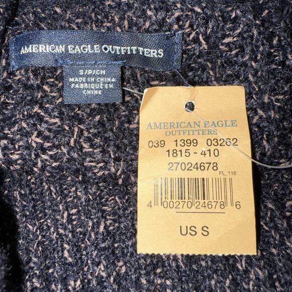 American Eagle Turtleneck Sweater Dress Size S Brown Black Side Hem Zippers NEW - Picture 8 of 12